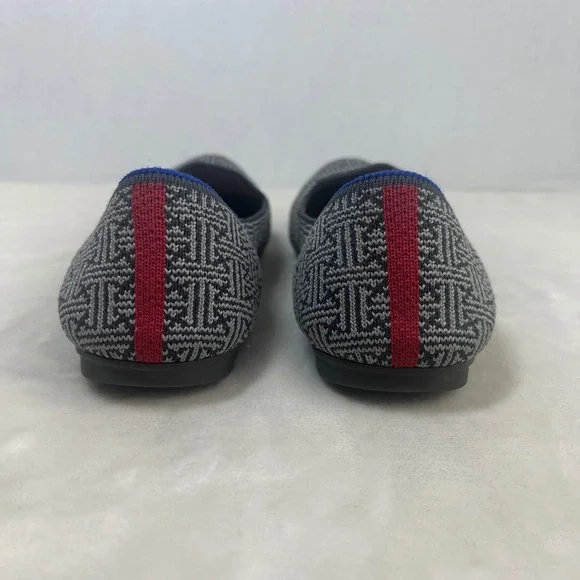 Rothy's The Loafer Women's sz 7 Gray Charcoal Grid Retired Flats